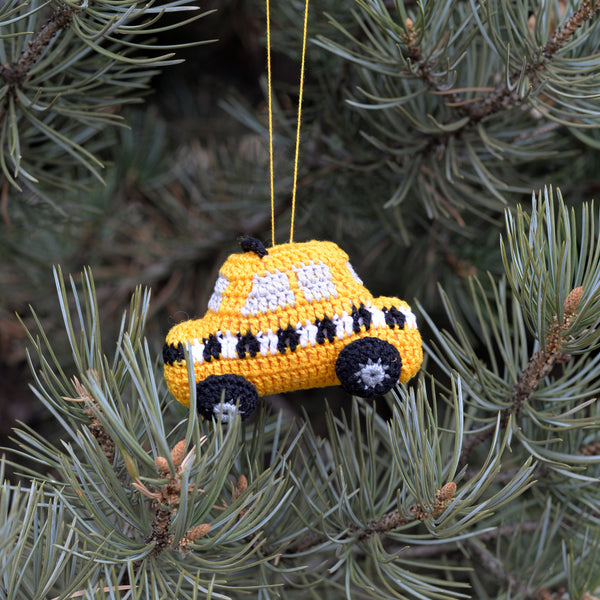 Taxi Cab Ornaments, set of 3