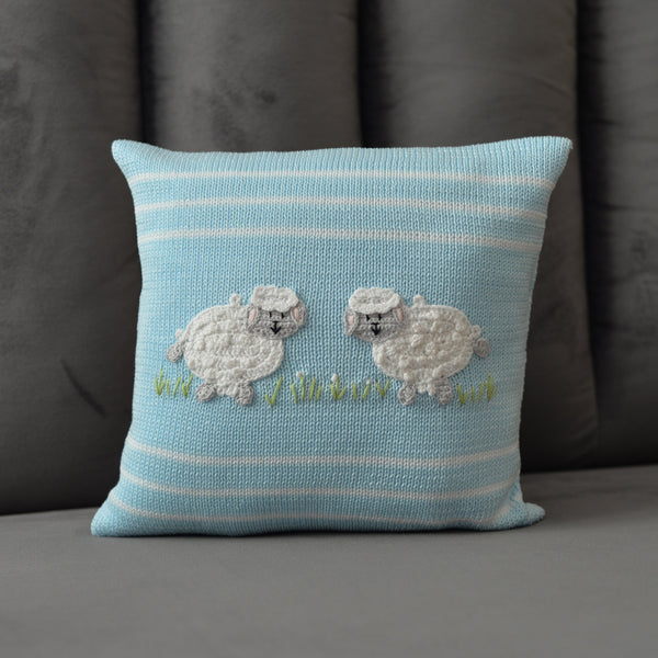 Lamb 10" Pillow, Blue