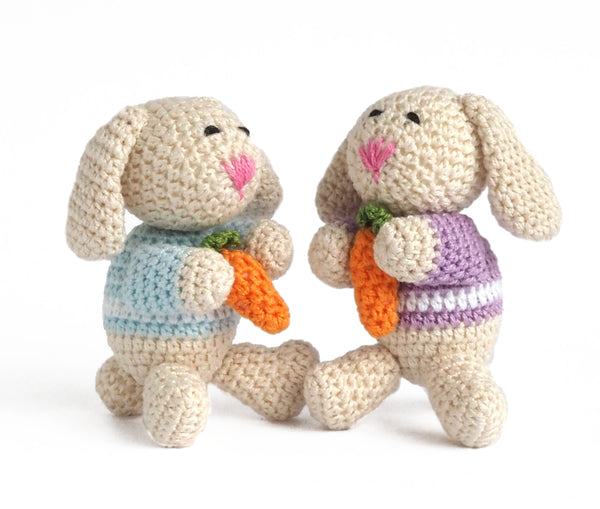 Crochet Bunny Ornament - set of 4