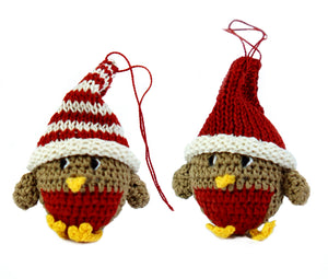 Crochet Robin Ornament- set of 2