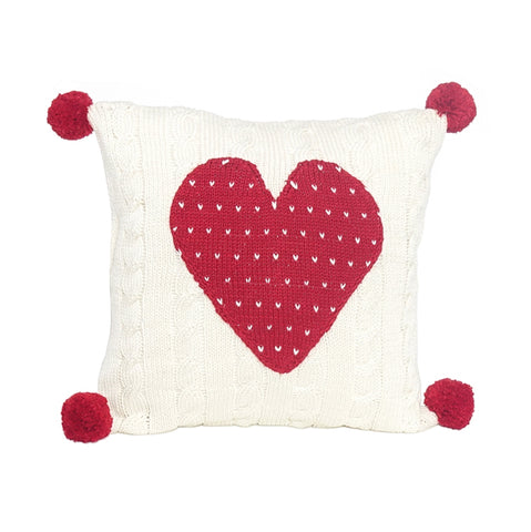 Cable-Knit Heart 10" Pillow