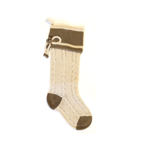 Ecru Cable-Knit Stocking