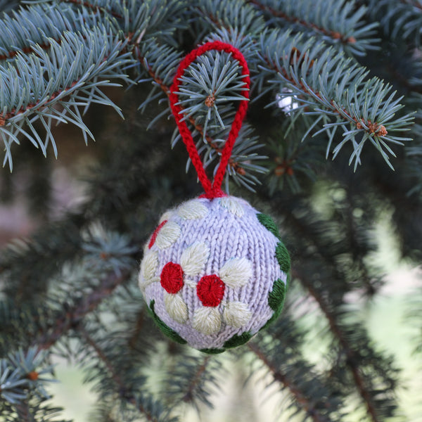 Embroidered Globe Ornaments - set of 3
