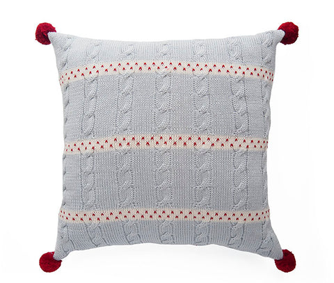 Grey Cable-Knit 14" Pillow