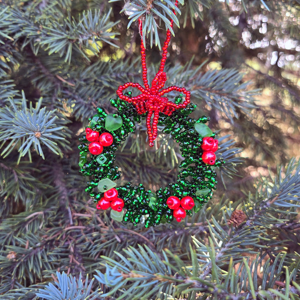 Wreath with Red Berries Ornament