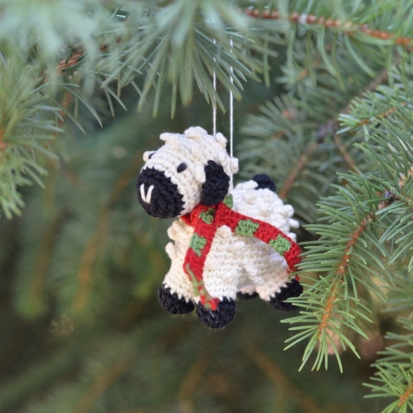 Crochet Lamb Ornament