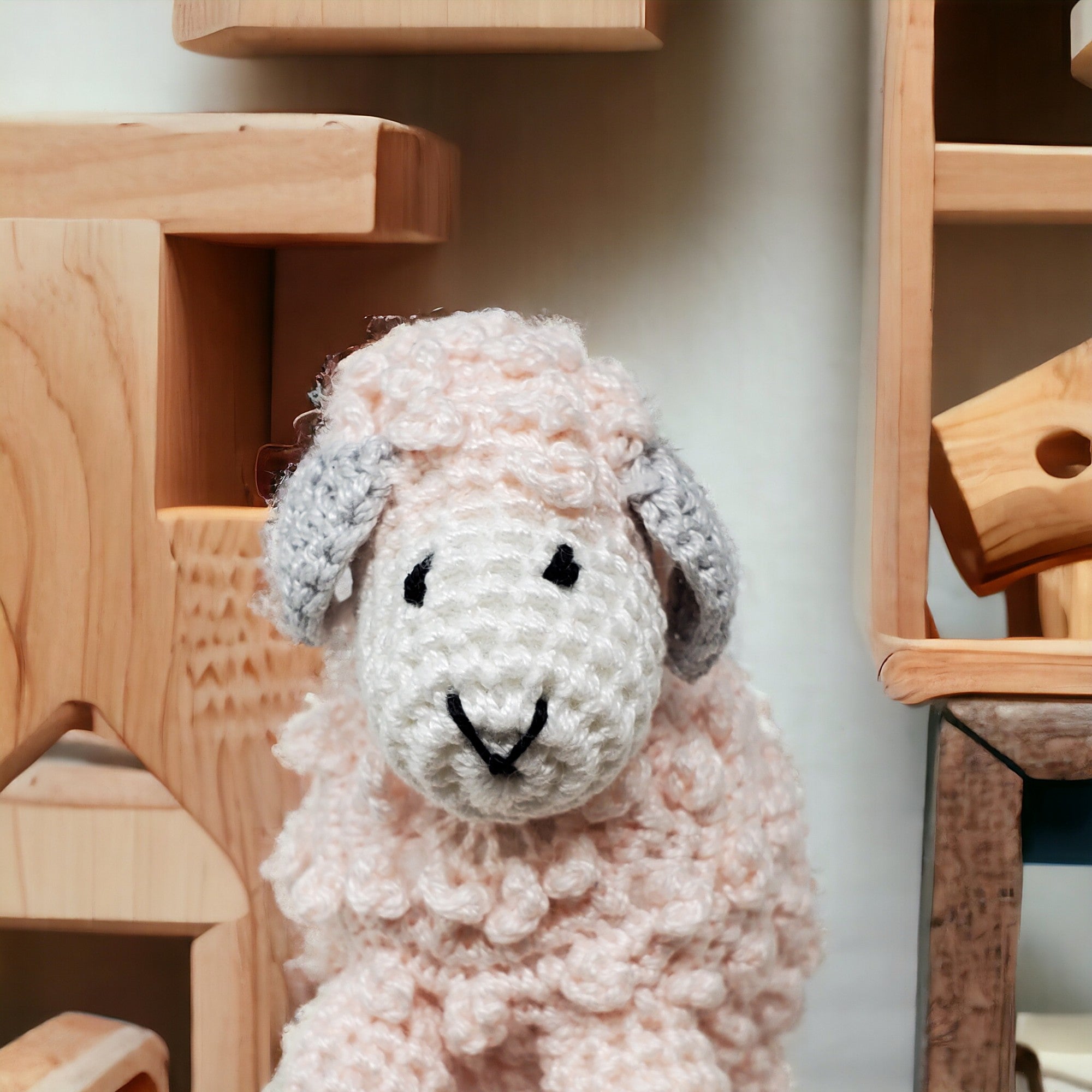 Little Crochet Lamb, Pink – Melange Collection