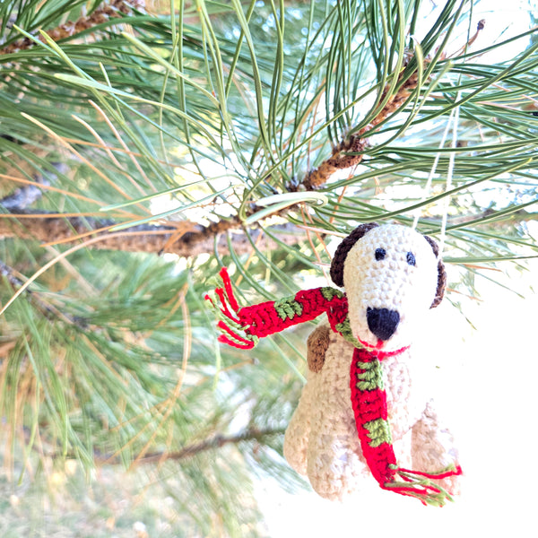 Crochet Spotted Dog Ornament- set of 2
