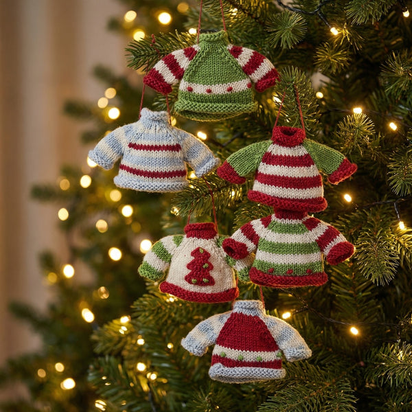 Tiny Sweater Ornaments- set of 6