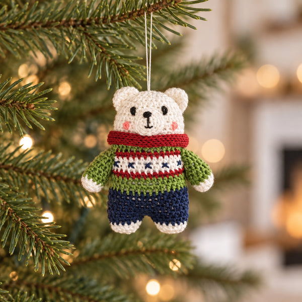Crochet Polar Bear Ornament