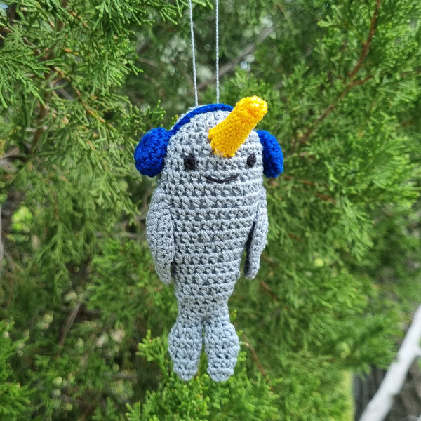 Crochet Narwhal Ornament