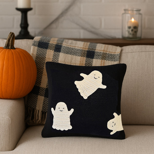 Ghost Halloween Pillow 10"
