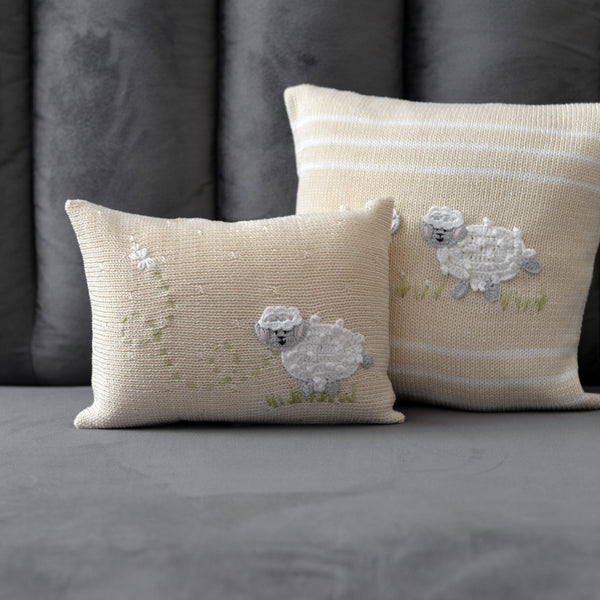 Lamb Mini Pillow, Ecru