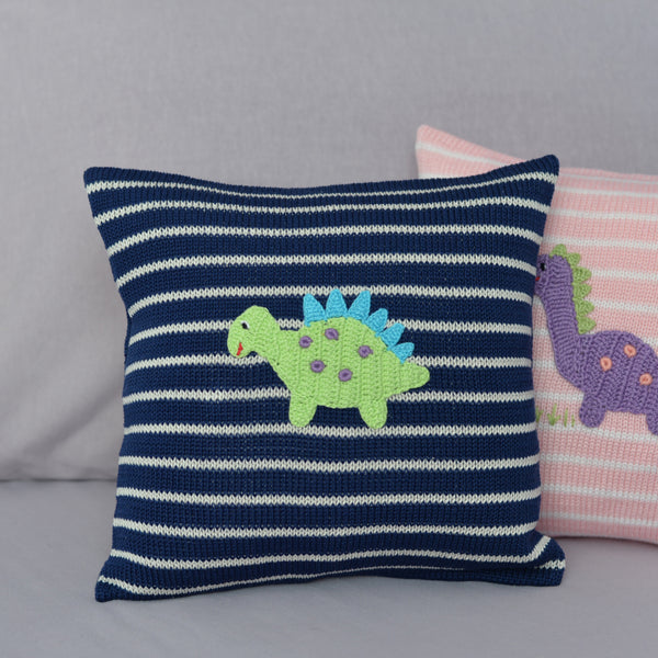 Dinosaur 10" Pillow, Navy