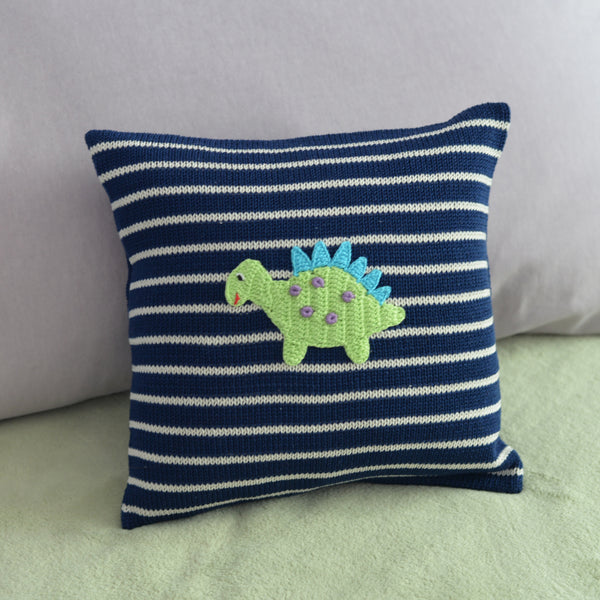 Dinosaur 10" Pillow, Navy