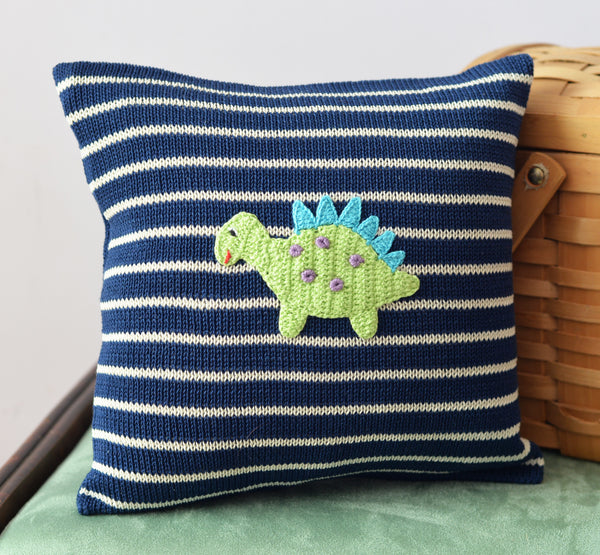 Dinosaur 10" Pillow, Navy