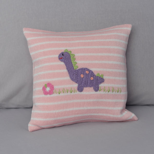 Dinosaur 10" Pillow, Pink