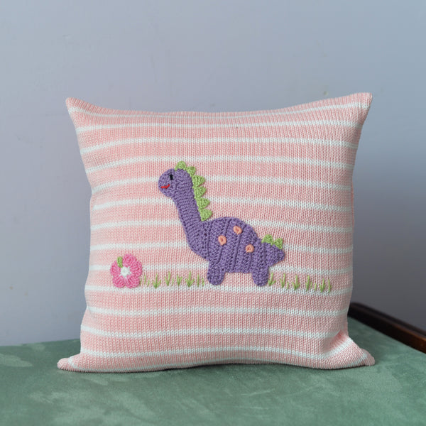 Dinosaur 10" Pillow, Pink