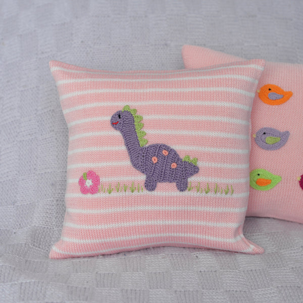 Dinosaur 10" Pillow, Pink