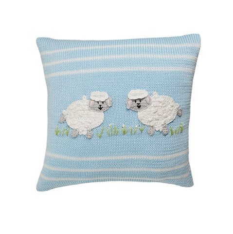 Lamb 10" Pillow, Blue