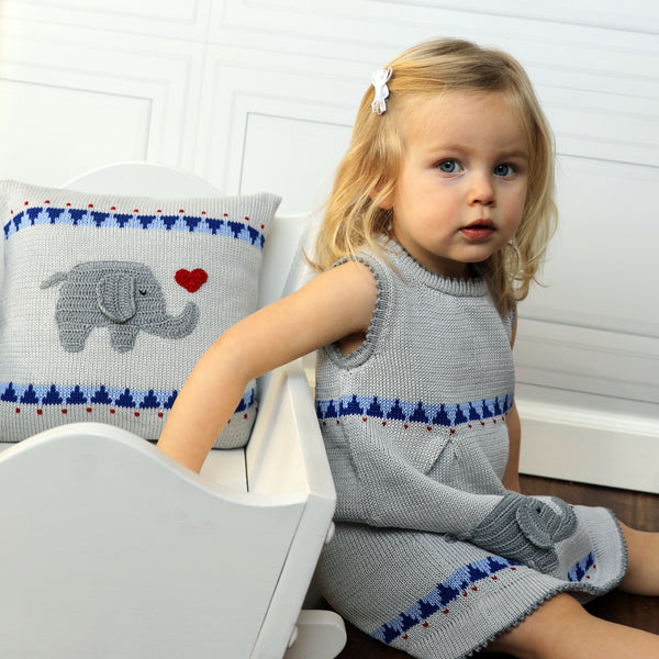 Elephant with Heart 10" Pillow