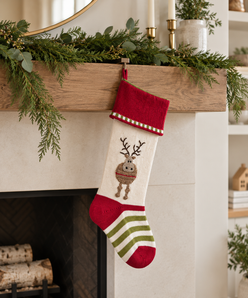 Round Reindeer Stocking