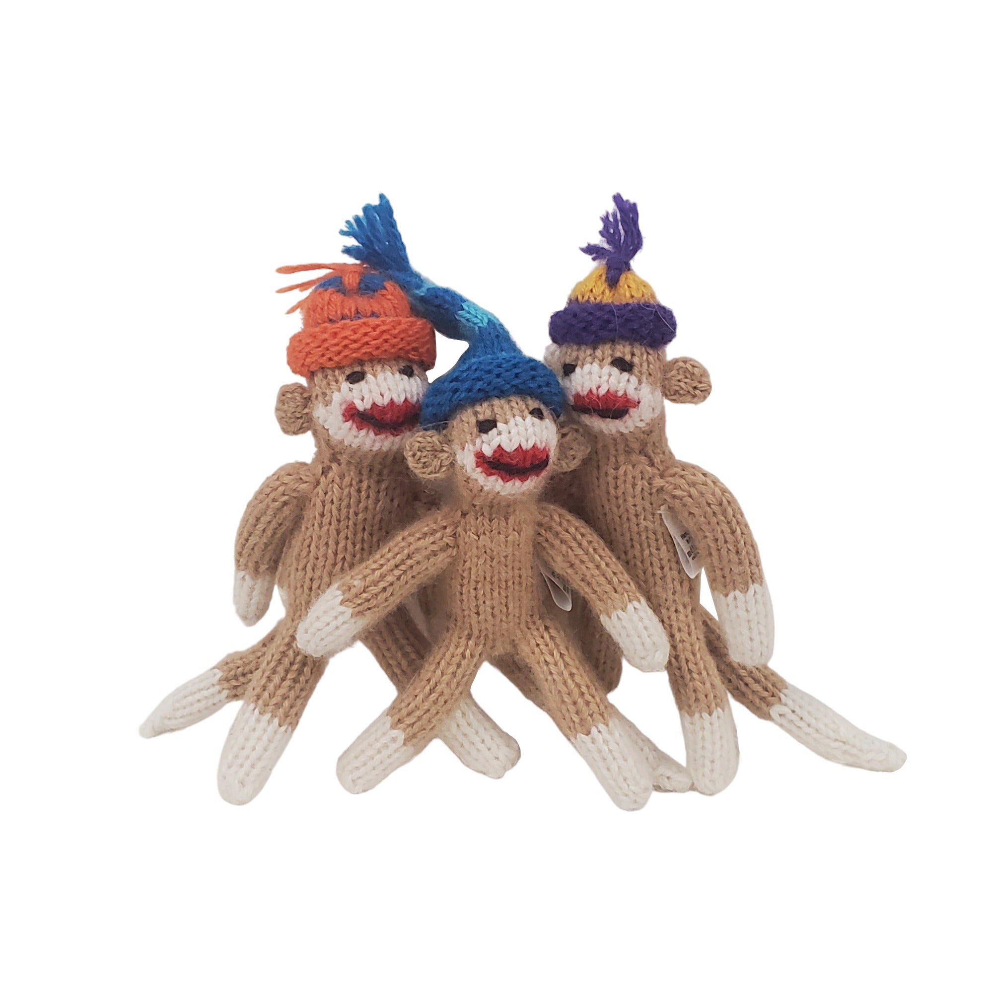 Sock Monkey Ornament - set of 3