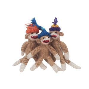 Sock Monkey Ornament - set of 3