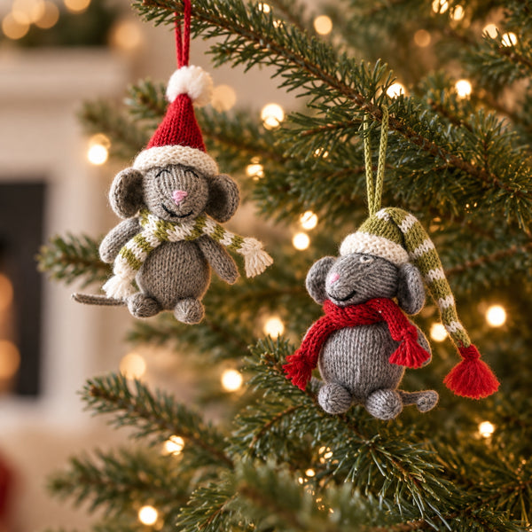 Mouse Ornament - Set of 2