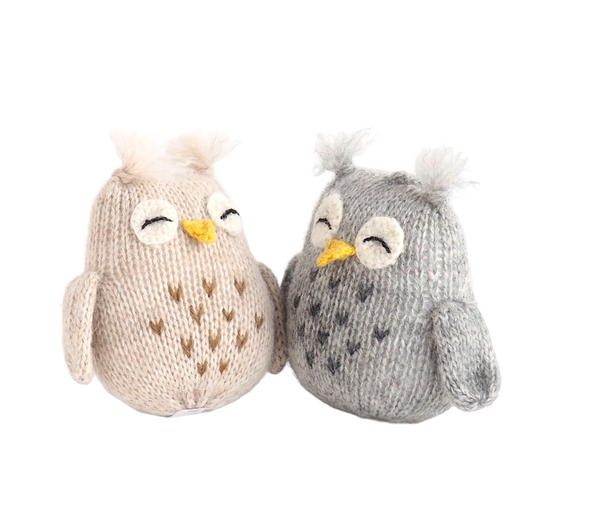 Owl with Tufts Ornament- set of 2