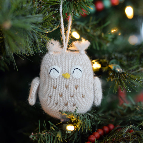 Owl with Tufts Ornament- set of 2