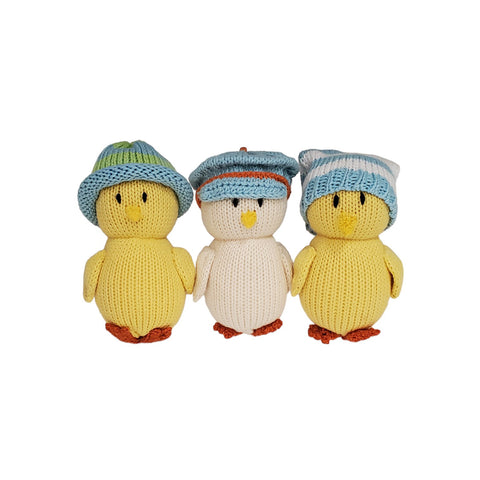 Chicks in Pastel Hats - set of 3