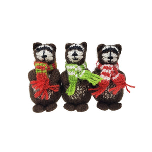 Raccoon Ornaments, set of 3