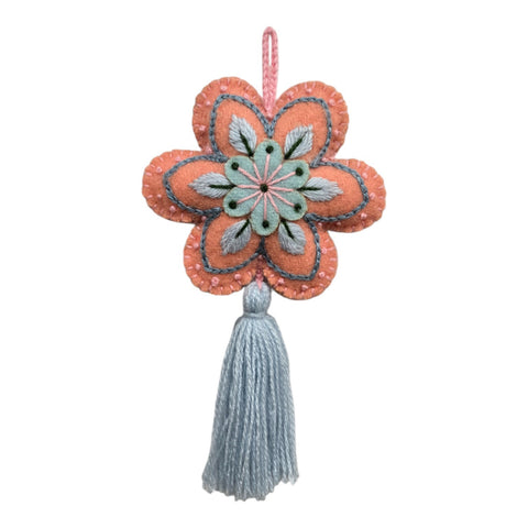Embroidered Flower Sachet, Pink