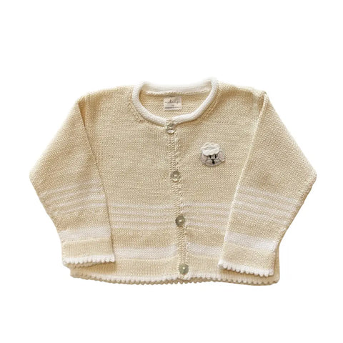 Lamb Cardigan, Ecru, Boys