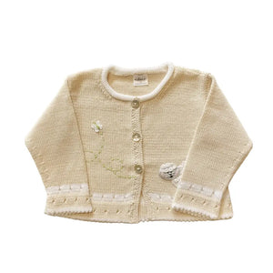 Lamb Cardigan, Ecru, Girls