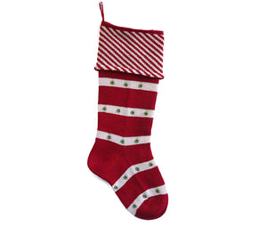 Diagonal Stripe Cuff Stocking
