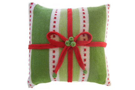 Green Stripe Gift 10" Pillow