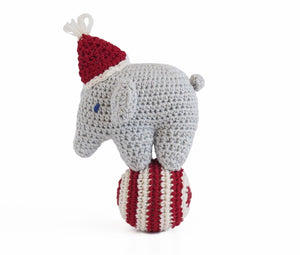 Crochet Elephant on Ball Ornament