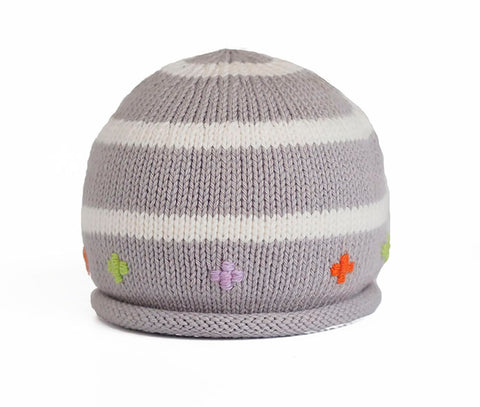 Striped Hat in Grey