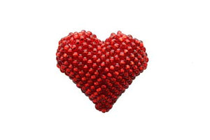 Heart Brooch, Red