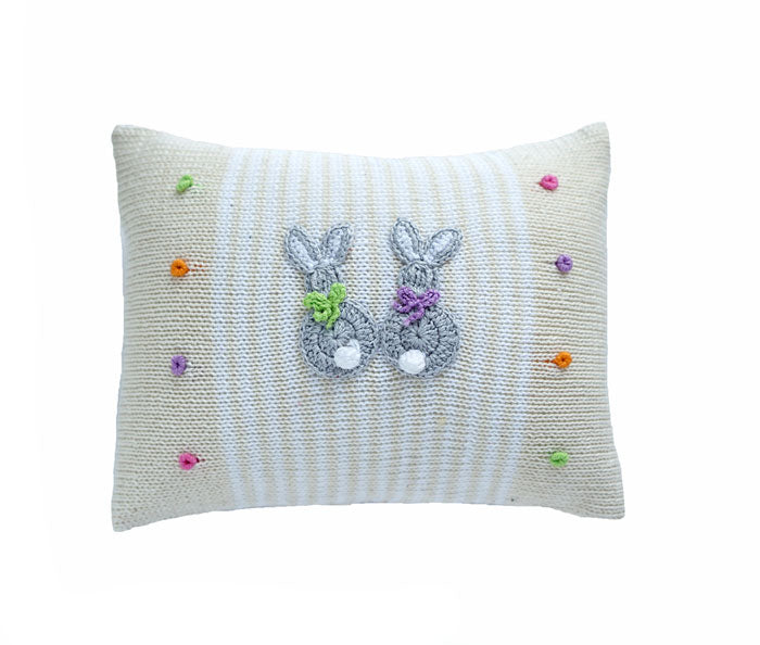 Cottontail Bunny Mini Pillow, Ecru