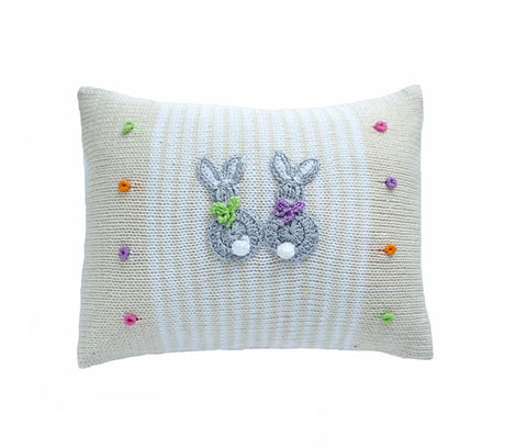 Cottontail Bunny Mini Pillow, Ecru