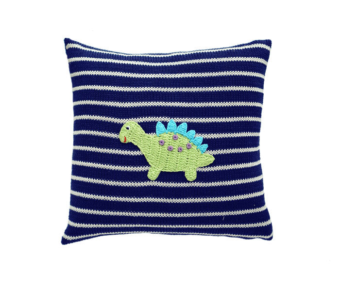 Dinosaur 10" Pillow, Navy