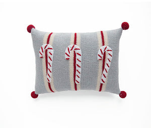 Candy Cane Mini Pillow, Grey