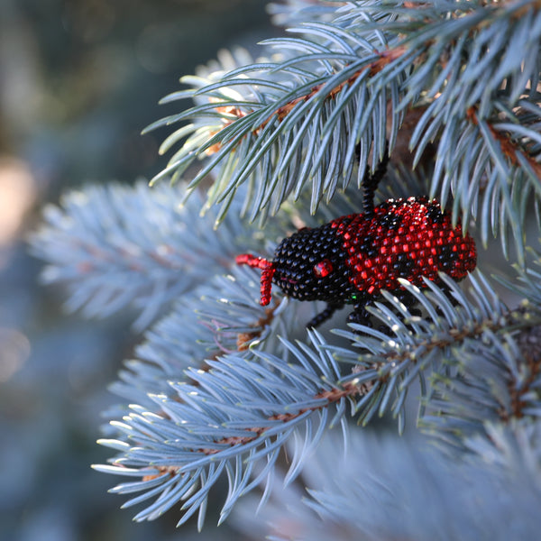 Beaded Ladybug Ornament
