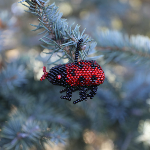 Beaded Ladybug Ornament