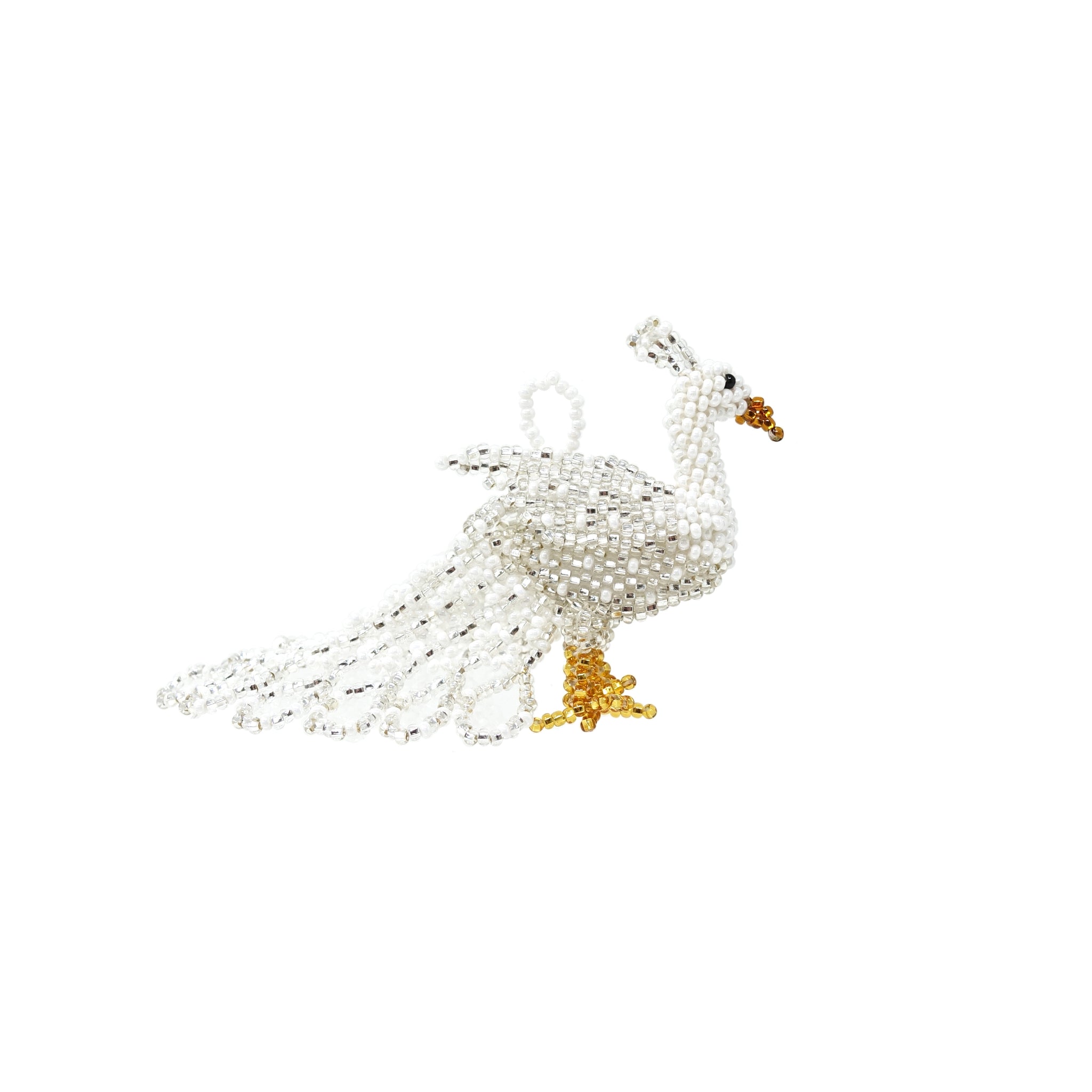 Peacock Ornament, White