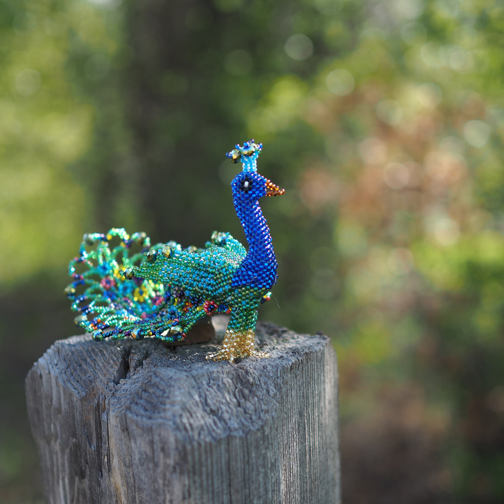 Large Beaded Peacock – Melange Collection