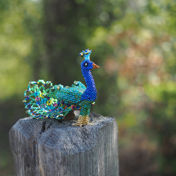 Large Beaded Peacock